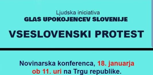 Ljudska iniciativa Glas Upokojencev Slovenija bo imela jutri tiskovno konferenco