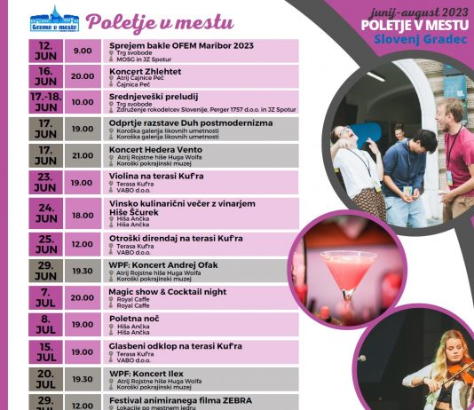 Poletno dogajanje v mestnem jedru Slovenj Gradca