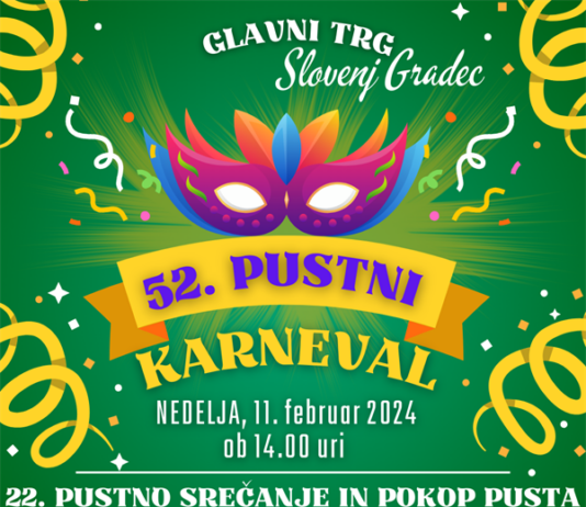 V nedeljo 52. Pustni karneval v Slovenj Gradcu