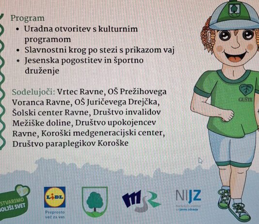 Vabilo na otvoritev prenovljene Trim steze – Placa za vse generacije