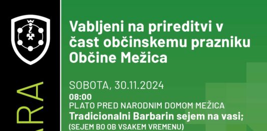 Vabilo na prireditvi v čast občinskemu prazniku Občine Mežica