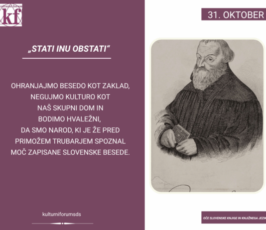 Kulturni forum SDS ob dnevu reformacije: »Lubi Slovenci!« – praznik jezika, vere in kulturne samobitnosti