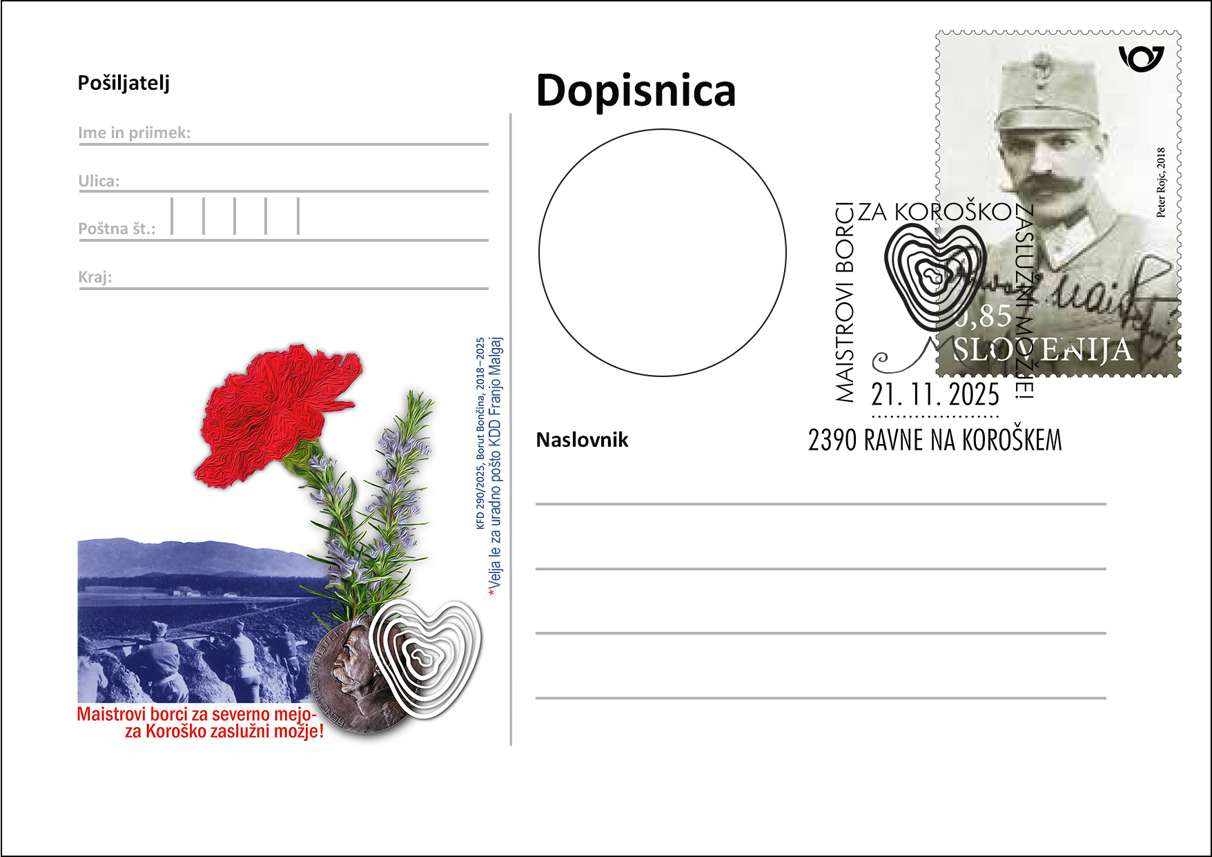 Filatelistična obeležitev Dneva Rudolfa Maistra 2025 v Mežiški dolini