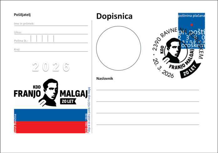 MALGAJFtranjo-KDD-20let-MEDIJI-DOPISNICA--Spredaj-PISNO-Opremljeno-PepelkainPPŽ-020226
