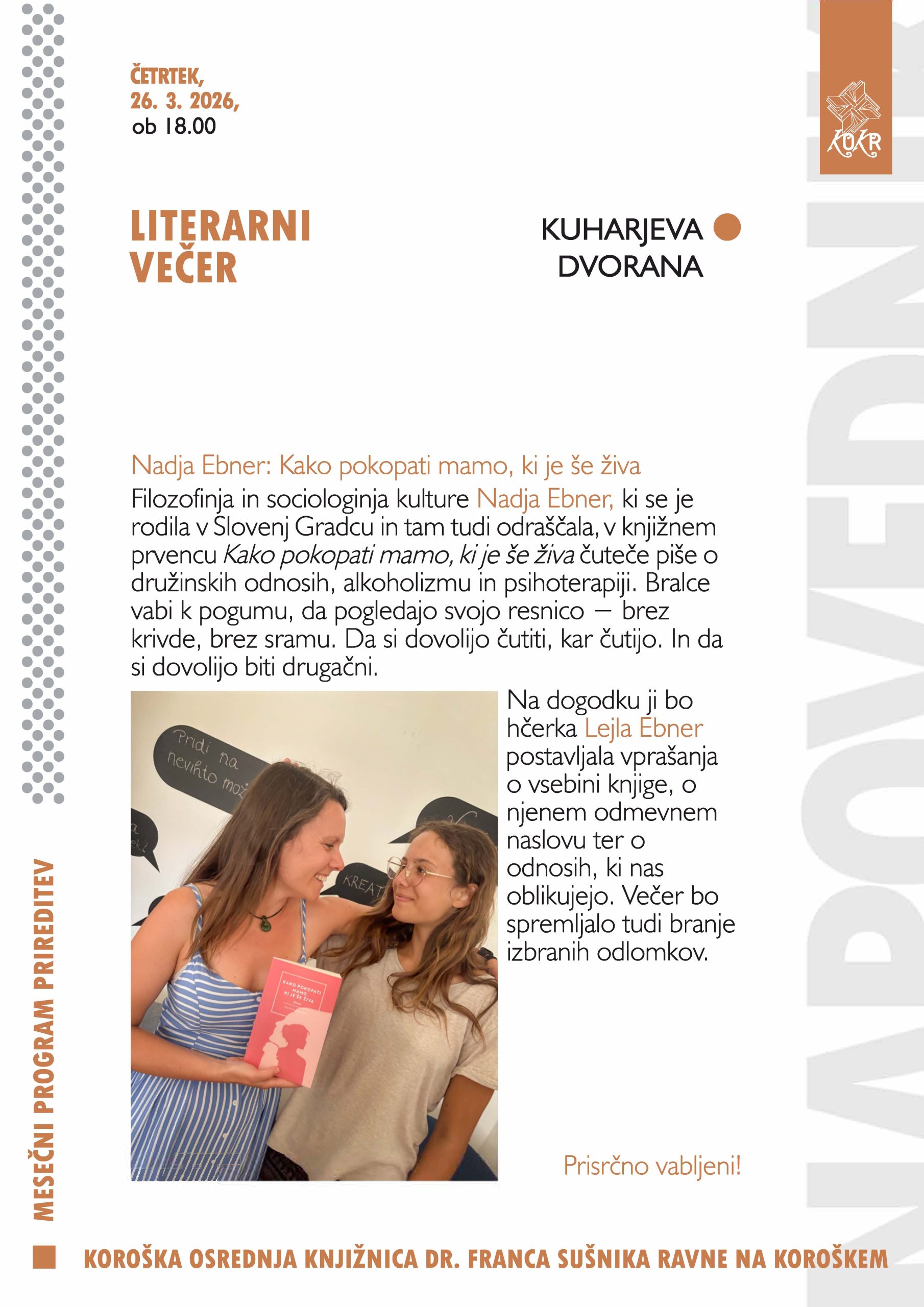 Nadja Ebner: Kako pokopati mamo, ki je še živa