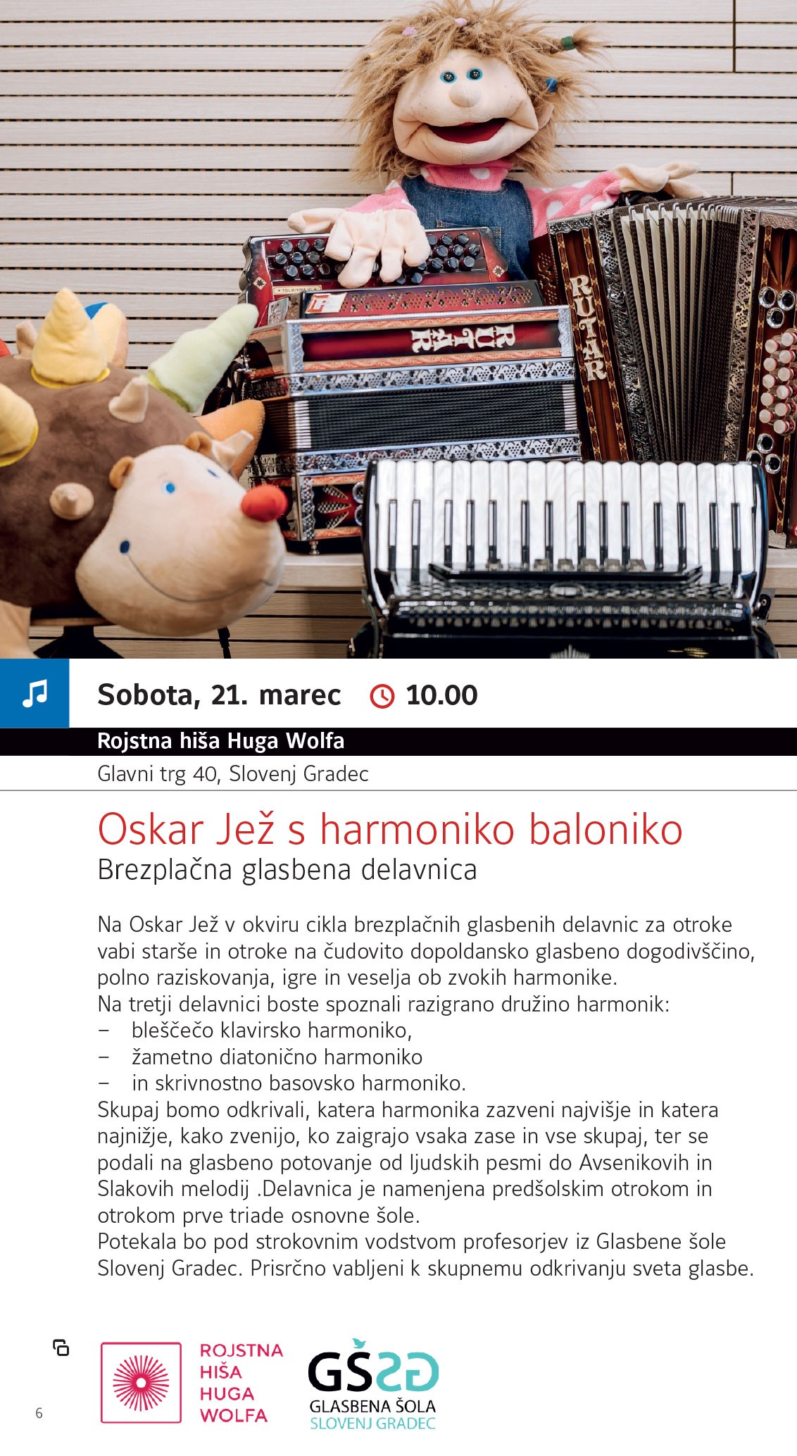 Oskar Jež s harmoniko baloniko