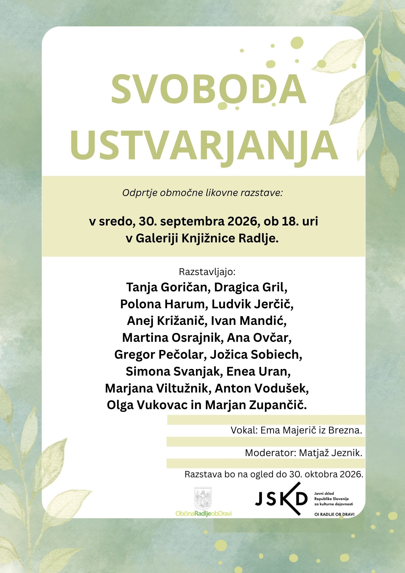 Svoboda ustvarjanja – območna likovna razstava